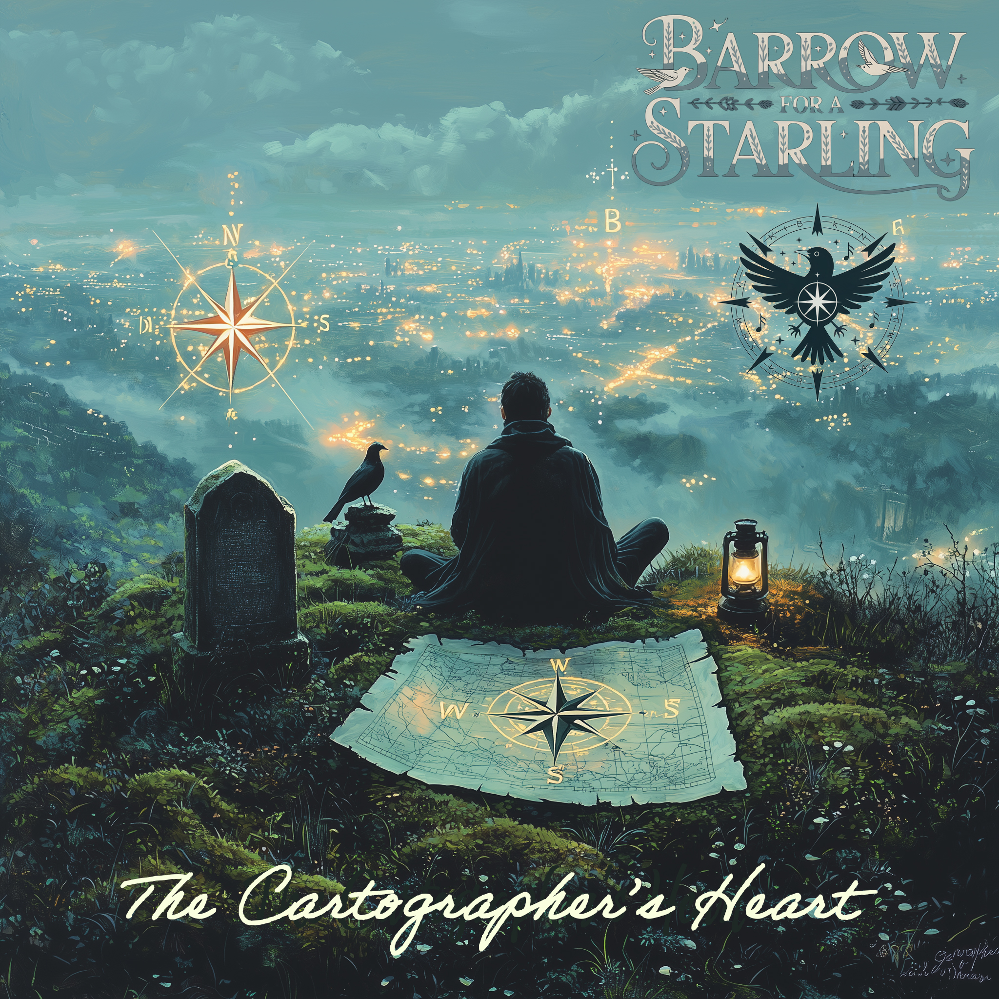 Cover art for The Cartographer's Heart by Barrow for a Starling